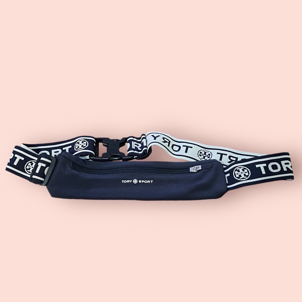 Tory Burch Sports Banner Running Belt Pack (Navy)
